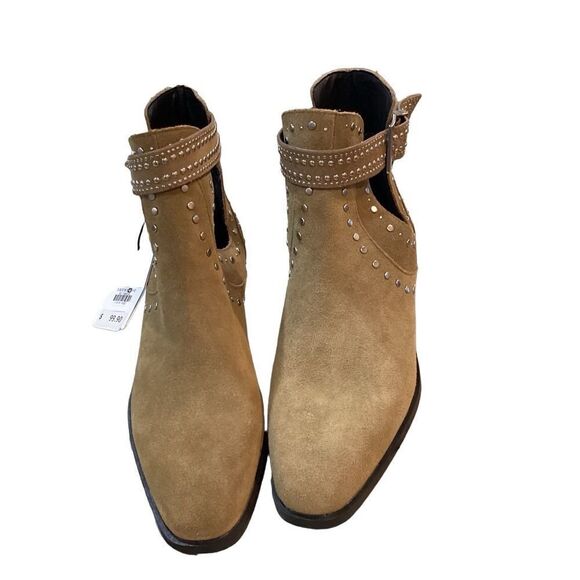 NWT Zara studded leather suede cutout ankle boots size 9 - Picture 10 of 11